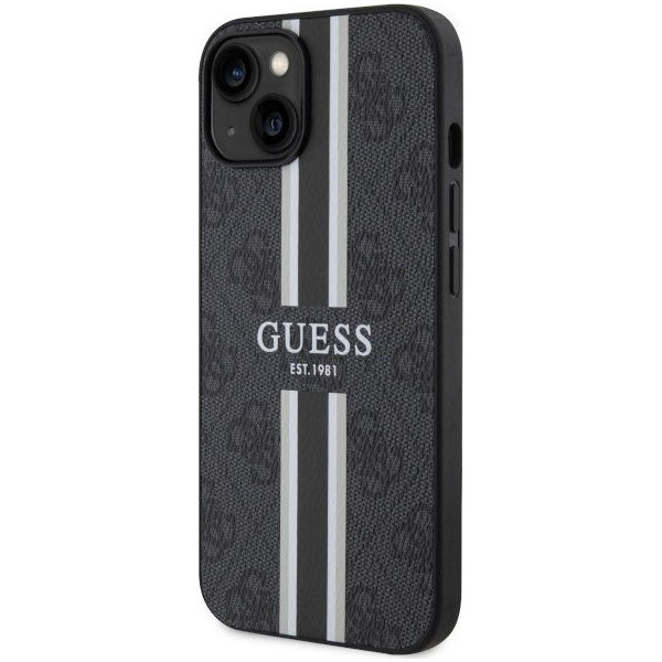 Guess 4G Printed Stripes MagSafe - Etui iPhone 14 Plus (Czarny)