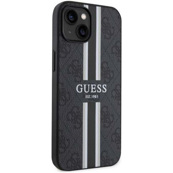Guess 4G Printed Stripes MagSafe - Etui iPhone 14 Plus (Czarny)