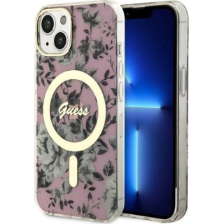 Guess Flower MagSafe - Etui iPhone 14 Plus (Różowy)