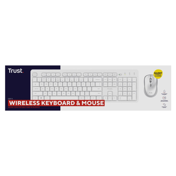 Klawiatura + mysz Trust ODY II Wireless White US