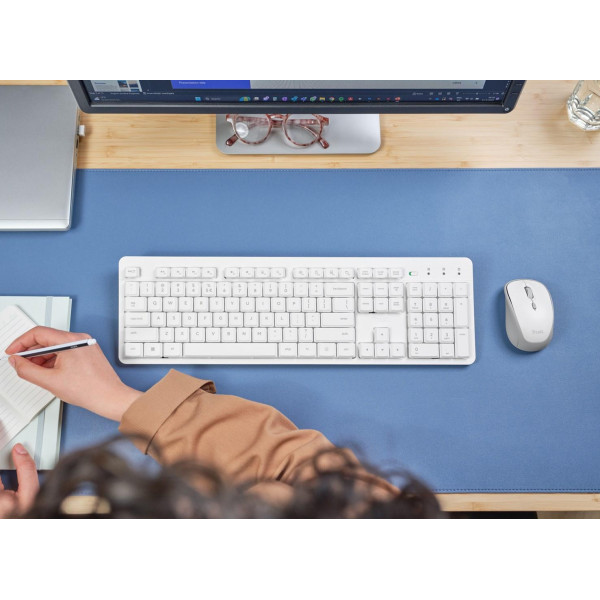 Klawiatura + mysz Trust ODY II Wireless White US