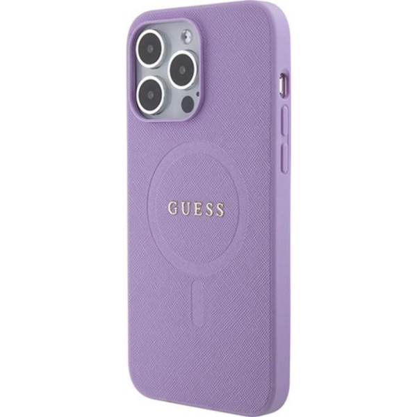 Guess Saffiano MagSafe - Etui iPhone 15 Pro Max (fioletowy)
