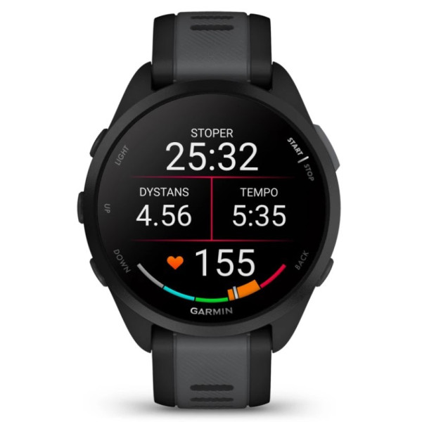 Garmin Forerunner 165 z czujnikiem tętna HRM Elevate Ox (czarna koperta / łupkowy pasek)