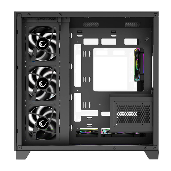 Rampage Obudowa PC ze szkłem hartowanym SEALITE 7x wentylator ARGB PWM Czarna