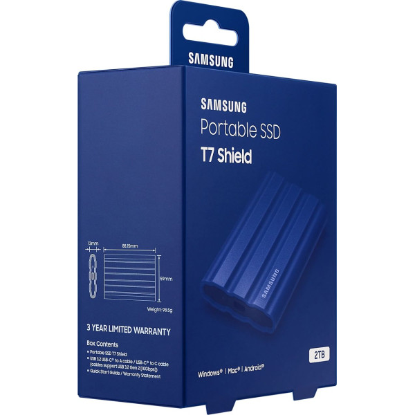 SAMSUNG SSD T7 Shield Blue 2TB MU-PE2T0R/EU