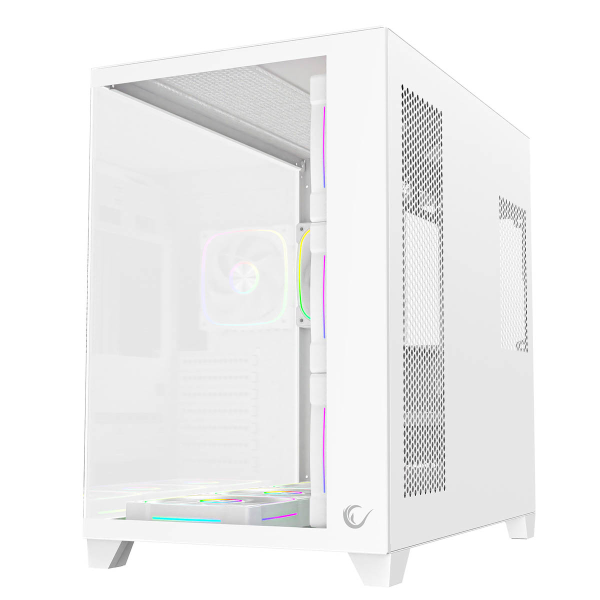 Rampage Obudowa PC ze szkłem hartowanym SEALITE 7x wentylator ARGB PWM Biała