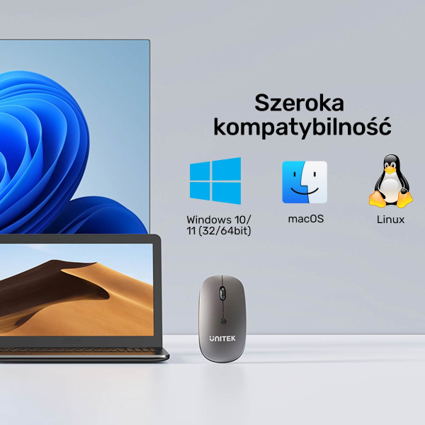 Unitek Bezprzewodowa mysz optyczna biurowa 2.4GHz
