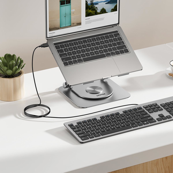 Unitek SlimTap Lekka klawiatura przewodowa biurowa, USB-A, szara