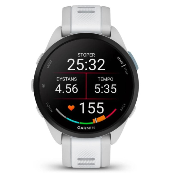 Garmin Forerunner 165 z czujnikiem tętna HRM Elevate Ox (mglistoszara koperta / kamiennobiały pasek)