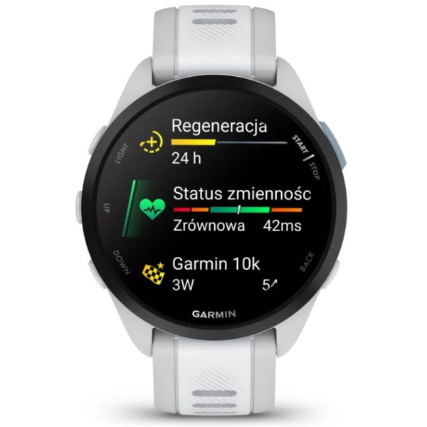 Garmin Forerunner 165 z czujnikiem tętna HRM Elevate Ox (mglistoszara koperta / kamiennobiały pasek)