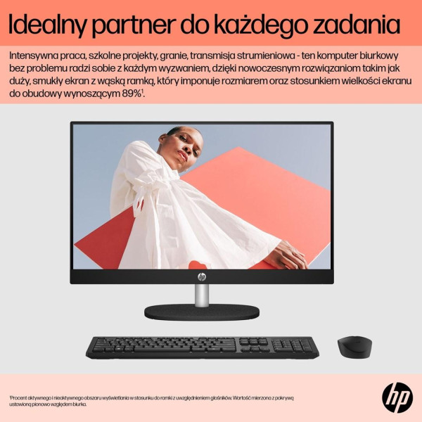 HP AIO 24-cr0144nw Ryzen 3 7320U 23.8 FHD IPS 250nits AG 8GB LPDDR5 SSD512 Radeon 610M Cam720p kB+Mouse Win11 Shell White 2Y
