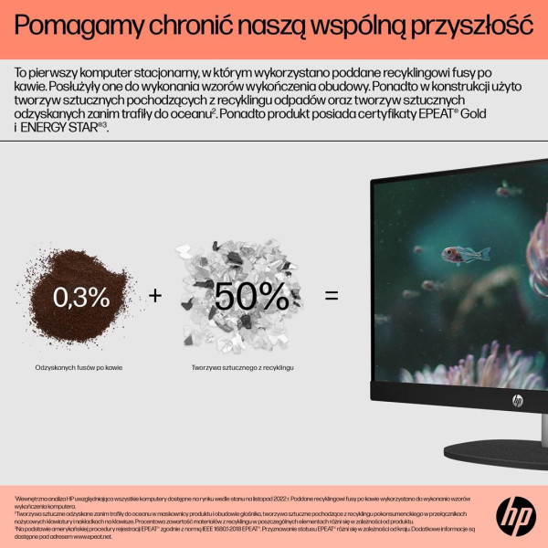 HP AIO 24-cr0144nw Ryzen 3 7320U 23.8 FHD IPS 250nits AG 8GB LPDDR5 SSD512 Radeon 610M Cam720p kB+Mouse Win11 Shell White 2Y