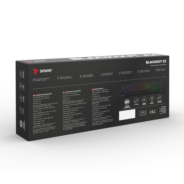 SAVIO KLAWIATURA MECHANICZNA BLACKOUT X2 OUTEMU BLUE HOT SWAP