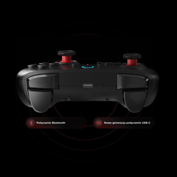 Rampage Hydra Kontroler gamingowy RGB bezprzewodowy pad czarny