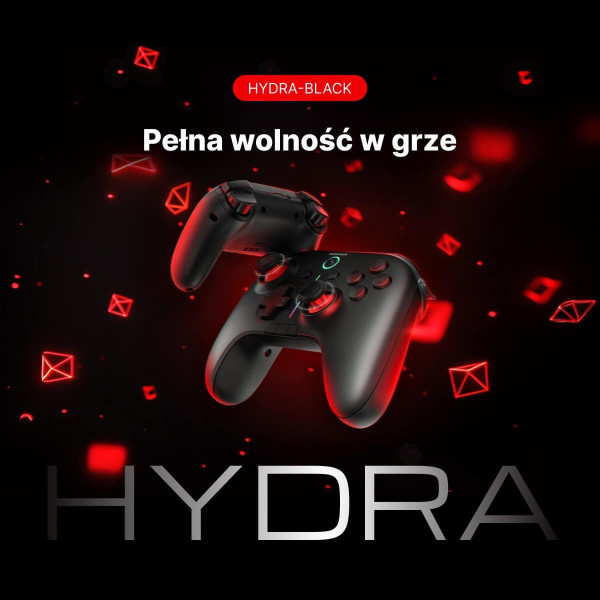 Rampage Hydra Kontroler gamingowy RGB bezprzewodowy pad czarny