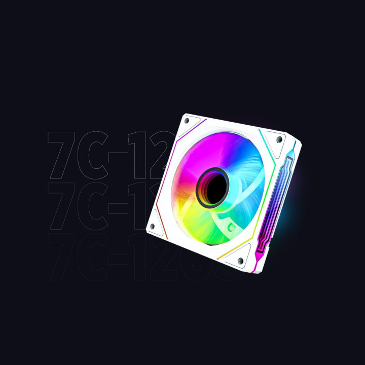 Rampage Wentylator do obudowy 120MM 1800RPM Infinite loop ARGB biały PWM