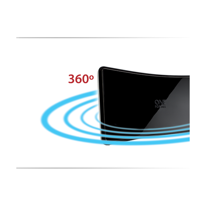 Antena pokojowa SV9420 One For All, 5G, zasilacz, zaokrąglona, czarna, połyskowa