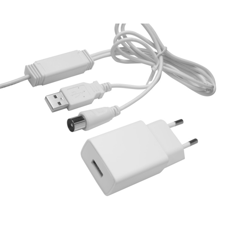 Wzmacniana antena wewnętrzna One For All SV9436-5G DVB-T2 biała, zasięg 25km