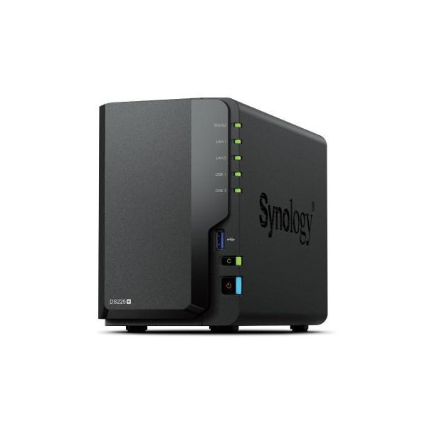 Synology DS225+ | 2-zatokowy serwer NAS, Intel Celeron, 2GB RAM, 2x 1GbE RJ-45, Tower