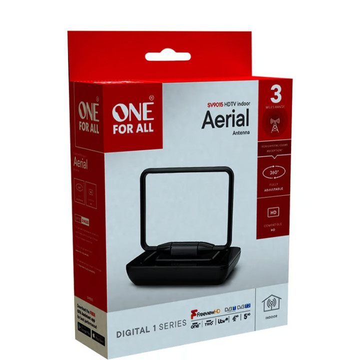 Antena pokojowa SV9015 One For All, pasywna, czarna, teleskopowa
