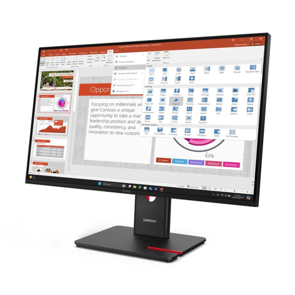 Lenovo ThinkVision T27-40 27  IPS FHD AG 4ms 300nits 120Hz HDMI  DP USB Webcam Eclipse Black