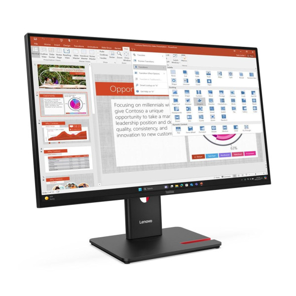 Lenovo ThinkVision T27-40 27  IPS FHD AG 4ms 300nits 120Hz HDMI  DP USB Webcam Eclipse Black