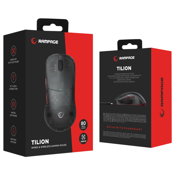 Rampage mysz bezprzewodowa TILION Czarna