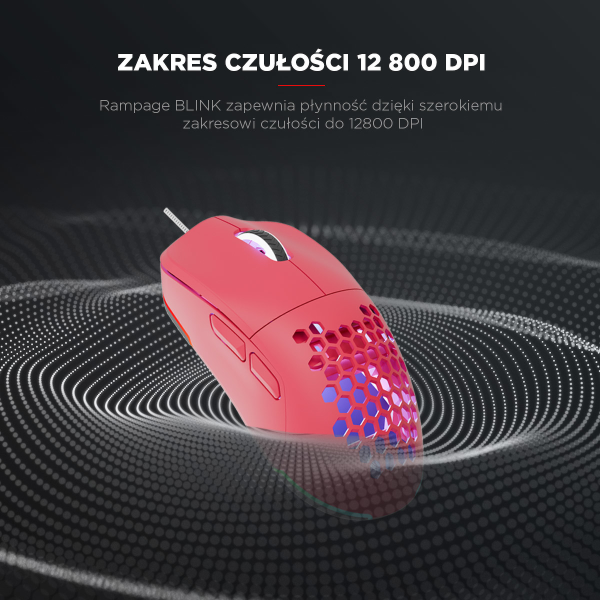 Rampage BLINK USB | 12800 DPI | RGB | sensor optyczny | różowy