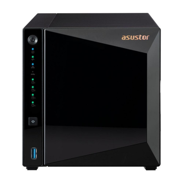 NAS Asustor AS3304T v2; Tower; 4x (3.5  SATA HDD/ 2.5  SSD); Realtek RTD1619B  2GB DDR4  1x 2.5GbE  3x USB 3.2