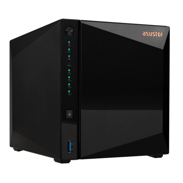NAS Asustor AS3304T v2; Tower; 4x (3.5  SATA HDD/ 2.5  SSD); Realtek RTD1619B  2GB DDR4  1x 2.5GbE  3x USB 3.2