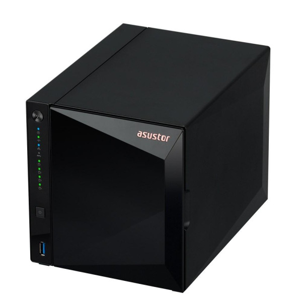 NAS Asustor AS3304T v2; Tower; 4x (3.5  SATA HDD/ 2.5  SSD); Realtek RTD1619B  2GB DDR4  1x 2.5GbE  3x USB 3.2