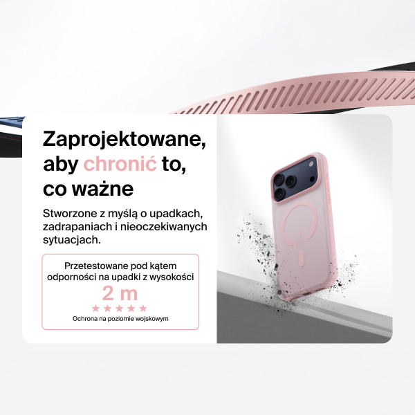 Belkin Etui na iPhone 17 Pro Max magnetyczne, żebrowane, różowe
