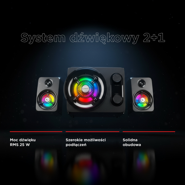 Rampage RMS-G8 Głośniki gamingowe 25 W BT, USB, SD, FM