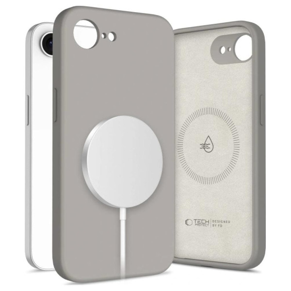 Tech-Protect Silicone Magsafe iPhone 16E / 17E stone grey