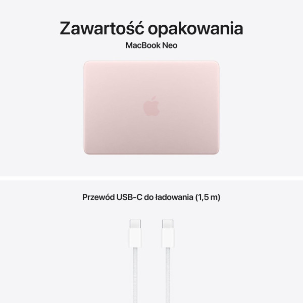 Laptop Apple MacBook Neo MHFJ4ZE/A A18 Pro 6‑core CPU 5‑core GPU 13" 8GB 512SSD Touch ID Int MacOS Subtelny róż