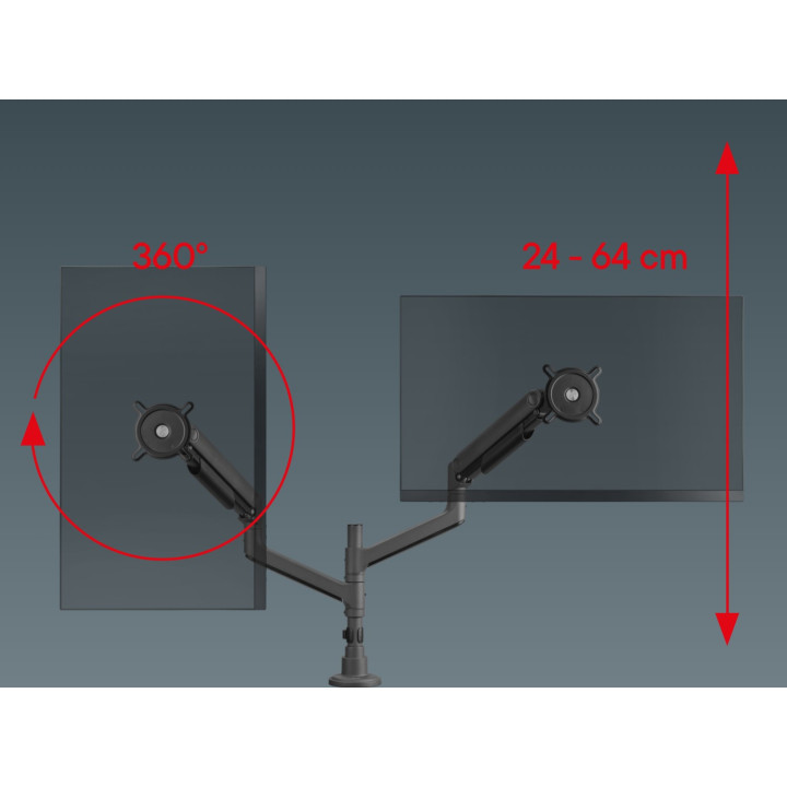 Uchwyt na 2 monitory One For All DM5210, 17"-50", max 20kg monitor (x2), VESA 200x300, czarny