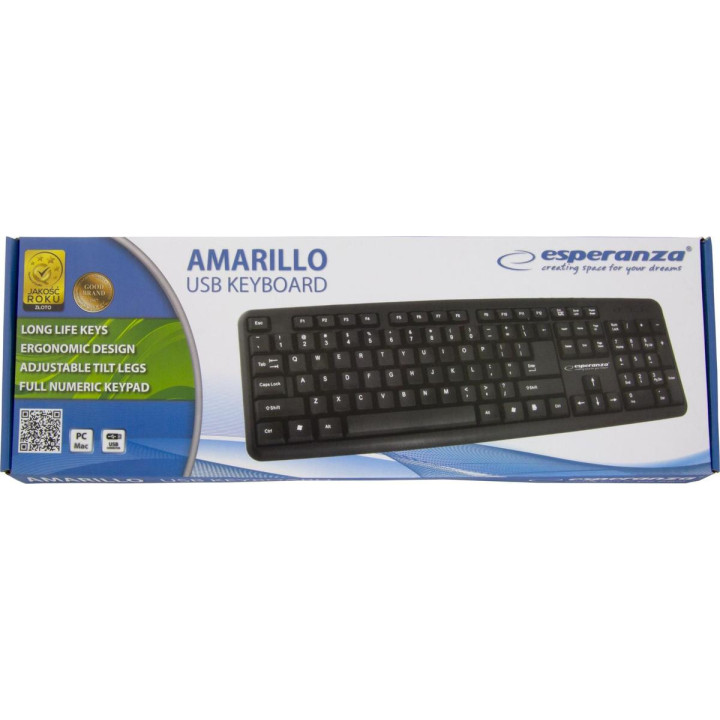 Klawiatura membranowa Esperanza AMARILLO EK134 (USB 2.0; (EU); kolor czarny)