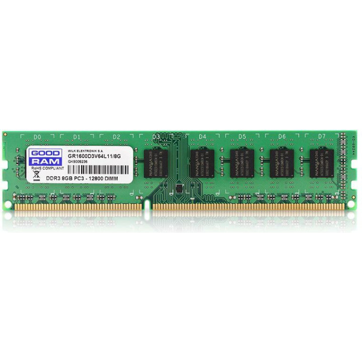Pamięć GoodRam GR1600D3V64L11/8G (DDR3 DIMM; 1 x 8 GB; 1600 MHz; CL11)