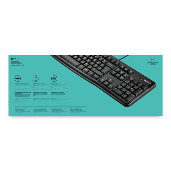 Klawiatura membranowa Logitech K120 920-002479 (USB 2.0; (US); kolor czarny)