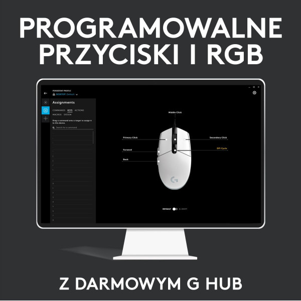Logitech G102 Lightsync Biała