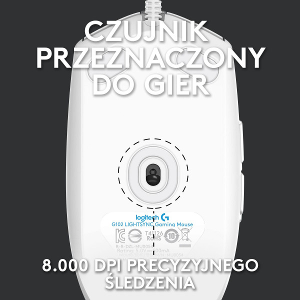 Logitech G102 Lightsync Biała