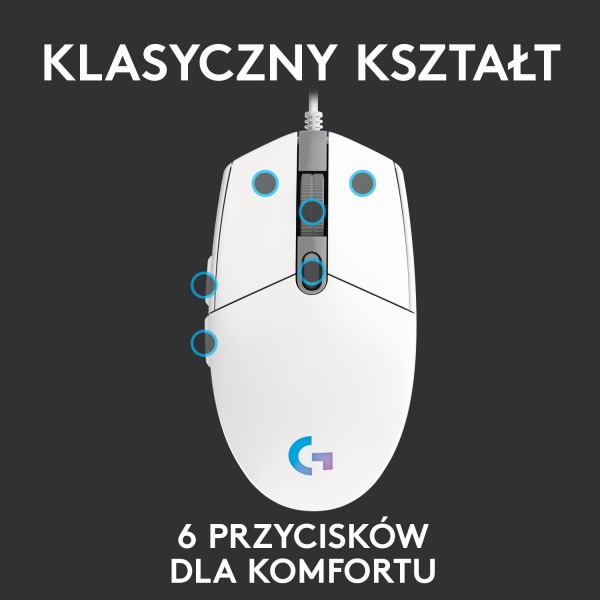 Logitech G102 Lightsync Biała