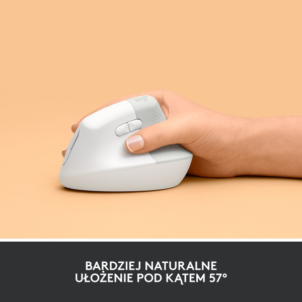 Mysz bezprzewodowa Logitech Lift ergonomiczna biała 910-006475