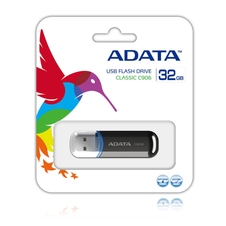 Pendrive ADATA C906 AC906-32G-RBK (32GB; USB 2.0; kolor czarny)