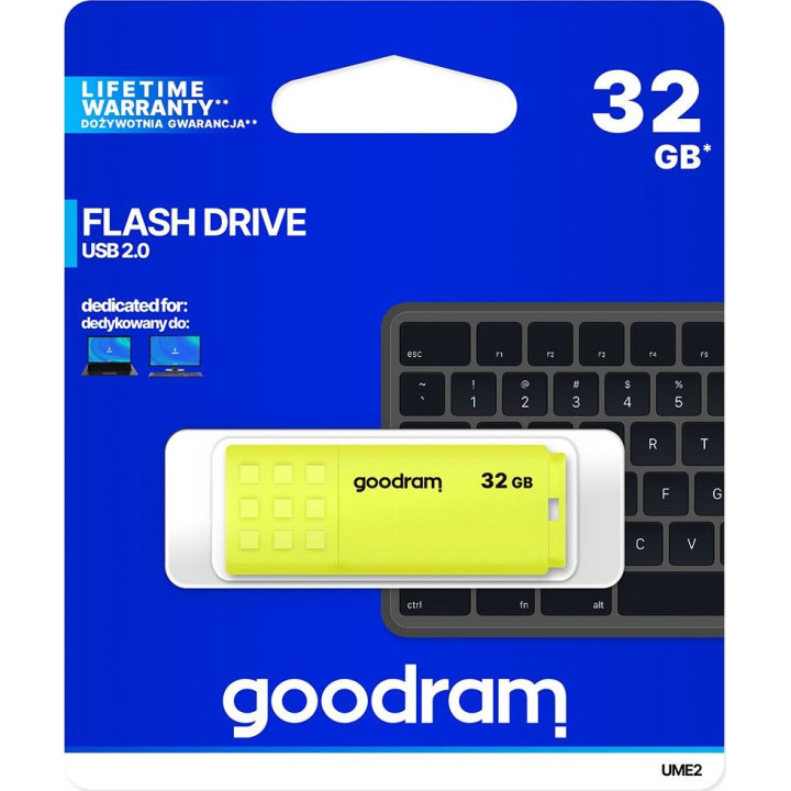 Pendrive GoodRam UME2 UME2-0320Y0R11 (32GB; USB 2.0; kolor żółty)