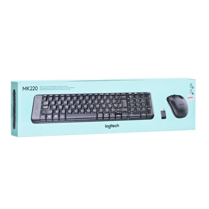 Zestaw klawiatura + mysz membranowa Logitech MK220 920-003168 (USB 2.0; kolor czarny; optyczna)