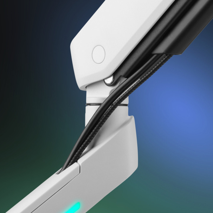 One For All DM8220 Uniwersalny uchwyt do monitora EXPERIENCE RGB, gaming, DUAL, biały, 2x 21''-45'' 14kg