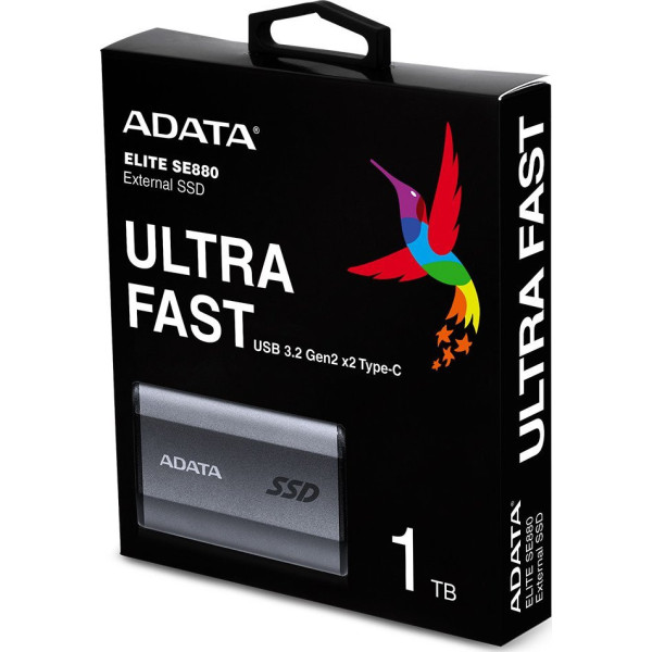 Dysk zewnętrzny SSD ADATA Elite SE880 1TB Szary
