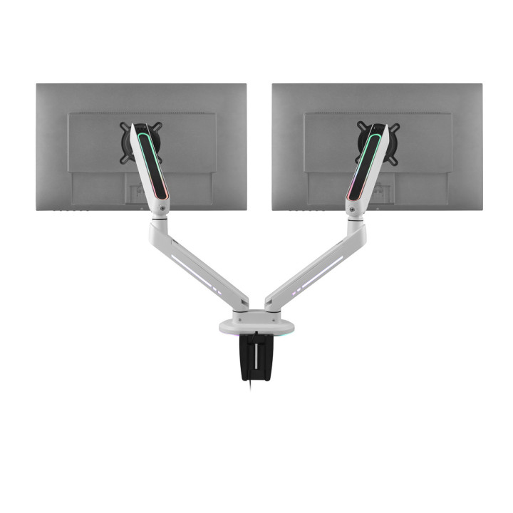 One For All DM8220 Uniwersalny uchwyt do monitora EXPERIENCE RGB, gaming, DUAL, biały, 2x 21''-45'' 14kg