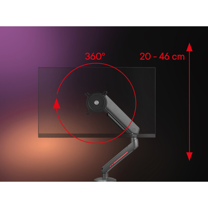 One For All DM8110 Uniwersalny uchwyt do monitora EXPERIENCE RGB, gaming, SINGLE, czarny, 21''-45'' 14kg